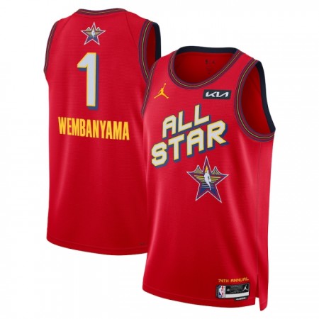 All-Star 2025 Victor Wembanyama Jordan Punainen Miesten Pelipaidat Swingman